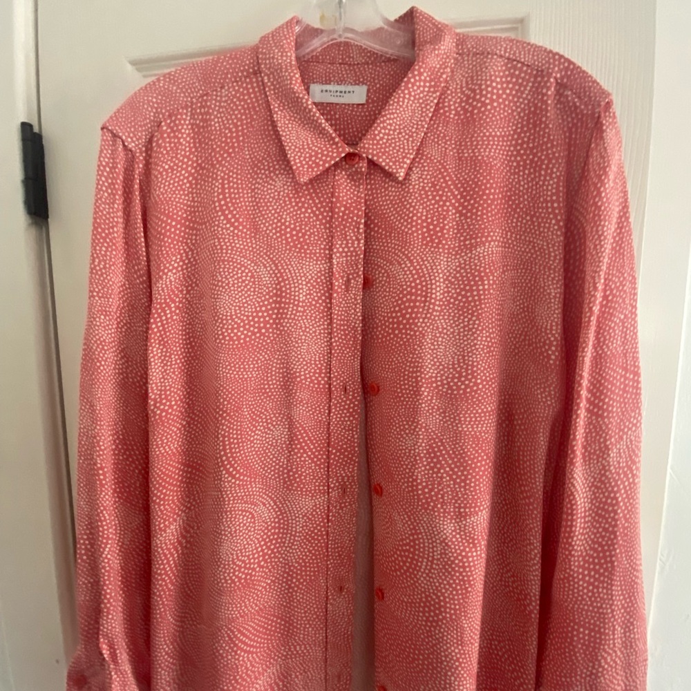 Equipment Pink Patterned Blouse XL